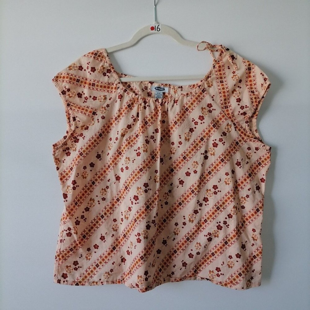 Old Navy Womens Multicolor Floral Scoop Neck Sleeveless Cropped Top Size XXL